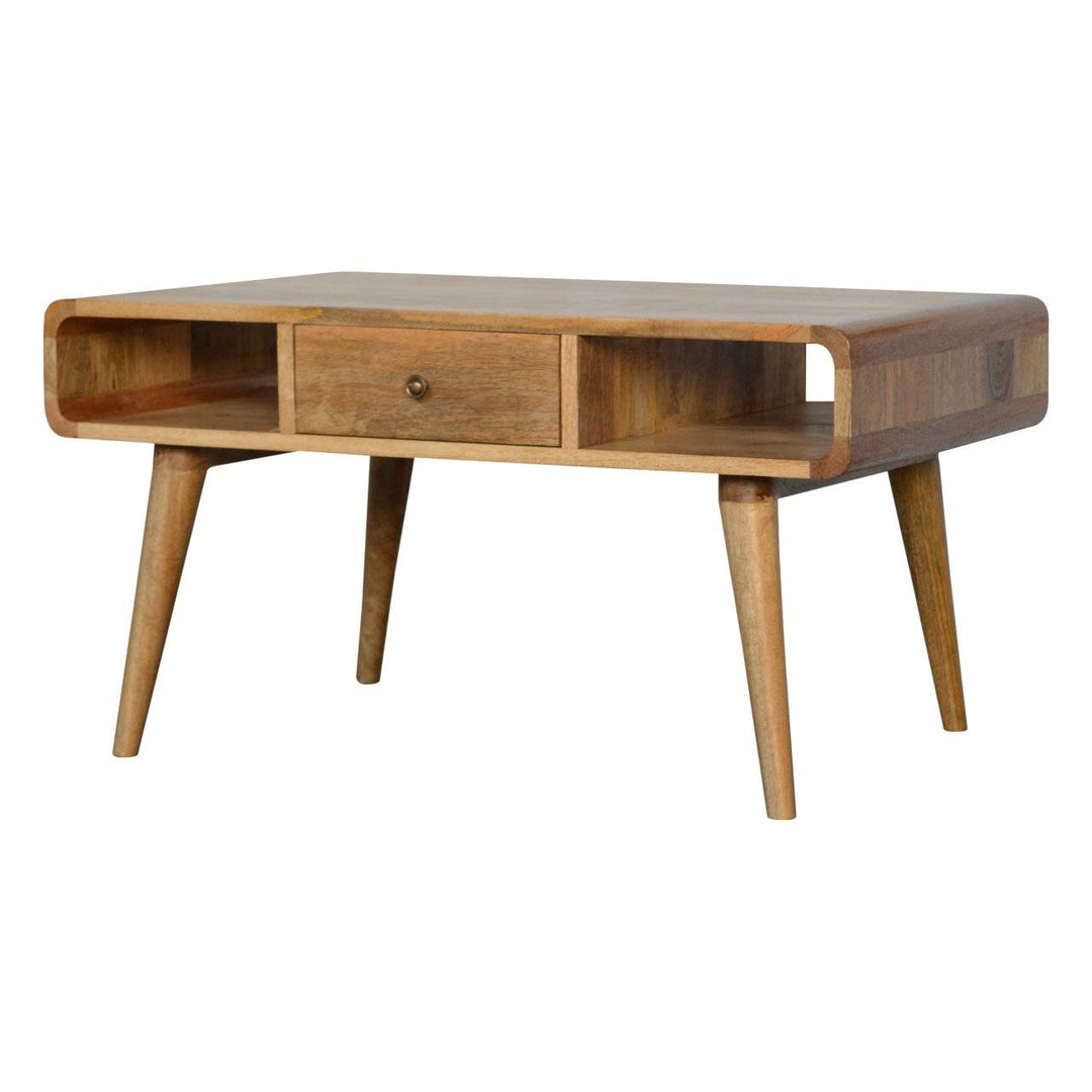 Curved Oak-ish Coffee Table - TidySpaces