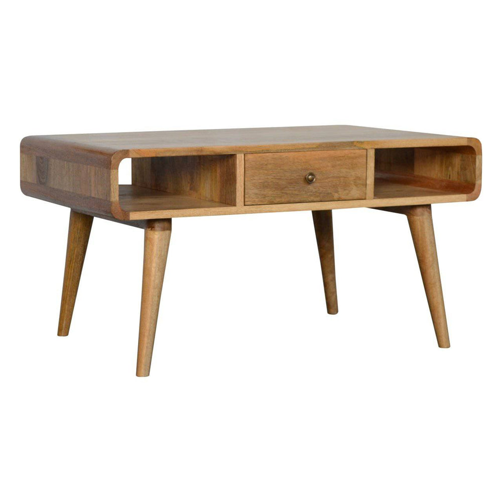 Curved Oak-ish Coffee Table - TidySpaces