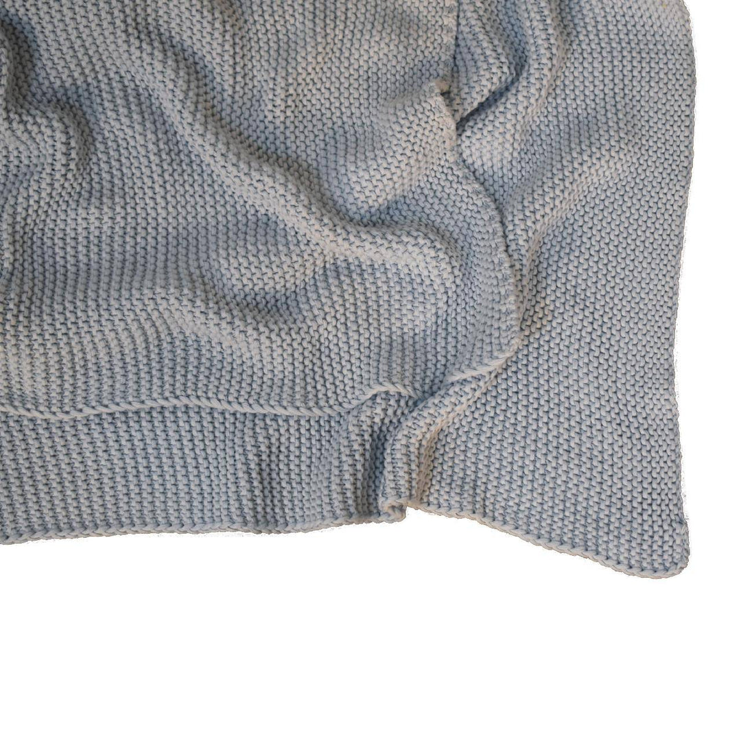 Double Blue Knit Throw - TidySpaces