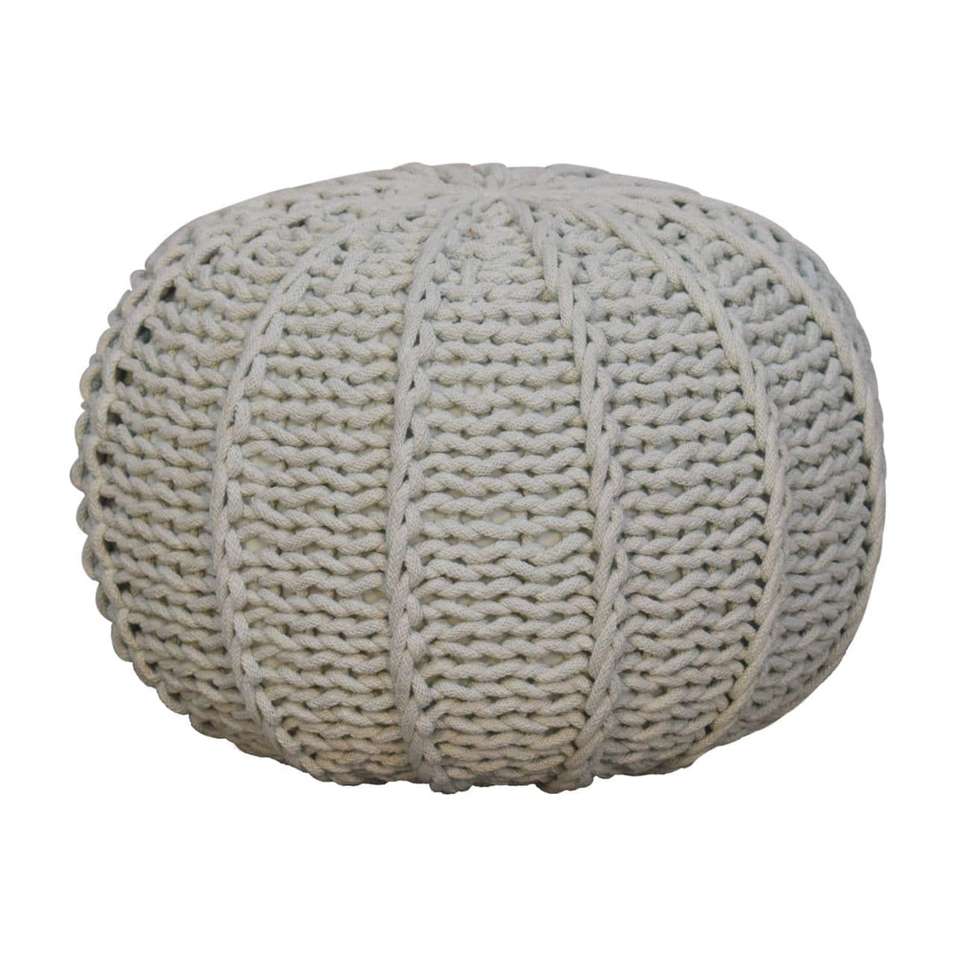 Grey Cable Pouffe - TidySpaces