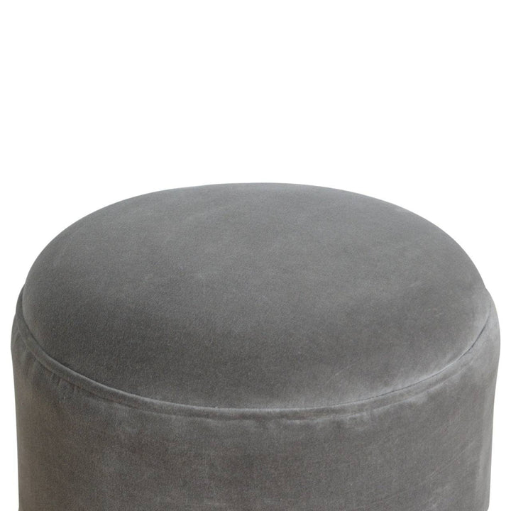 Grey Velvet Nordic Style Footstool - TidySpaces