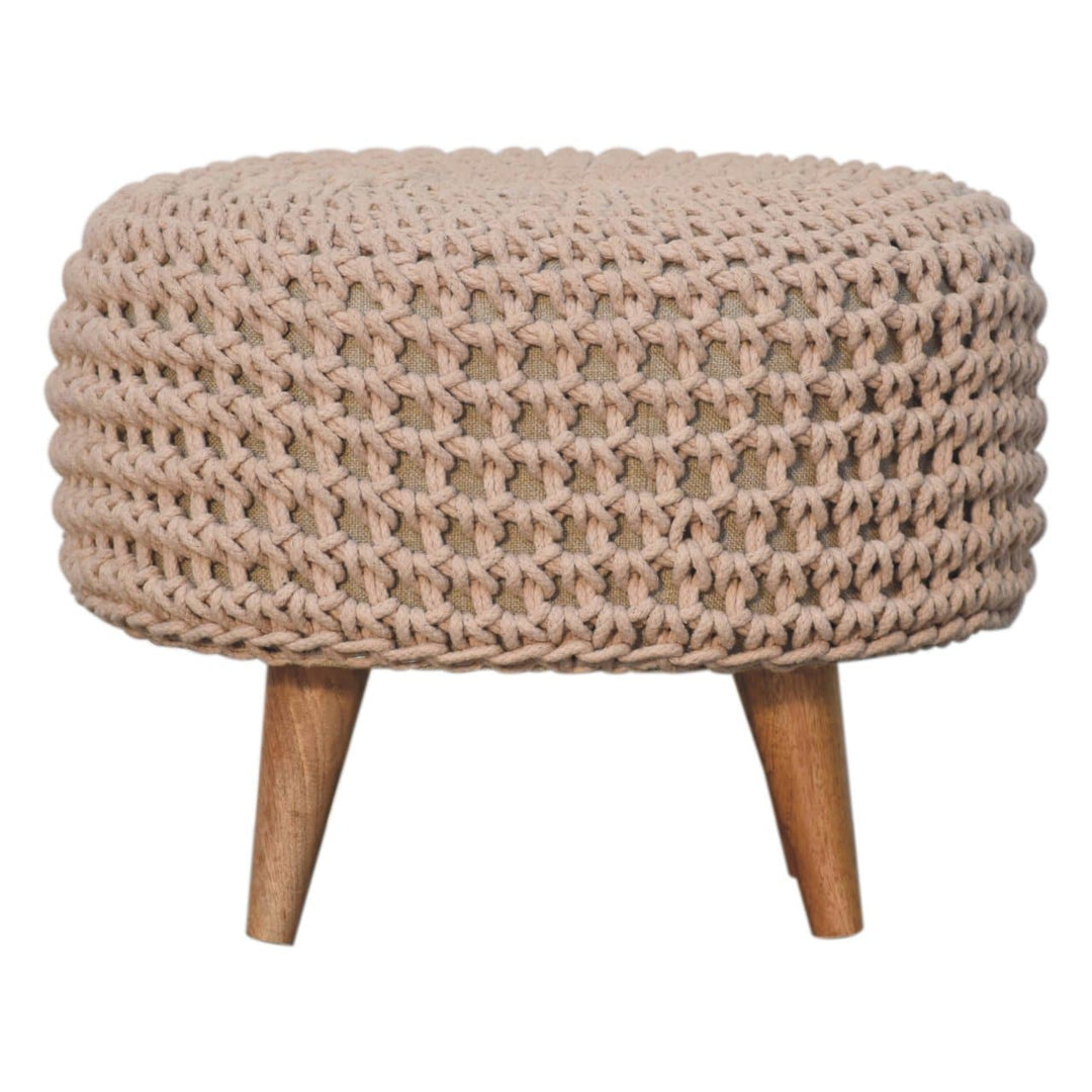 Keeva Beige Oblong Footstool - TidySpaces