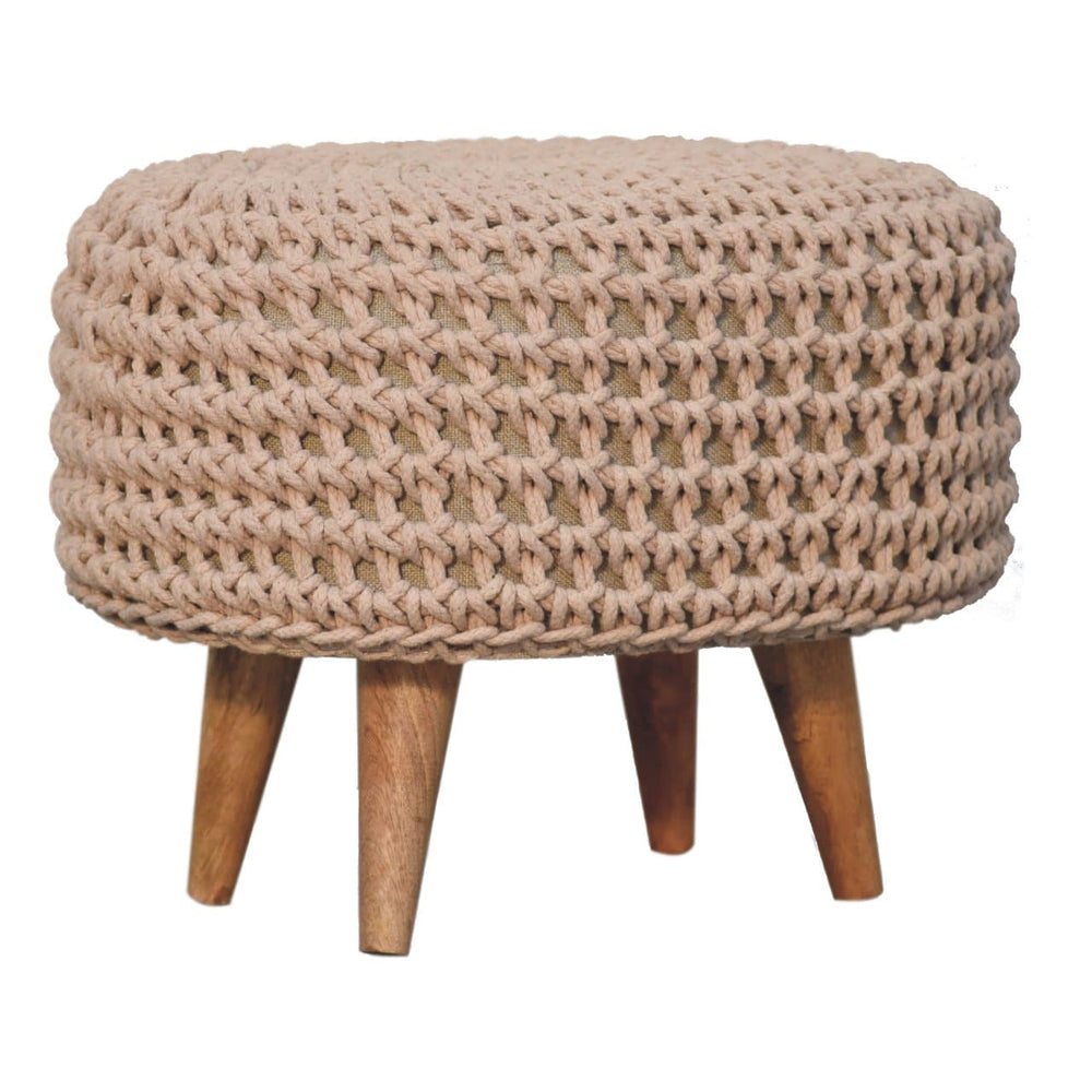 Keeva Beige Oblong Footstool - TidySpaces