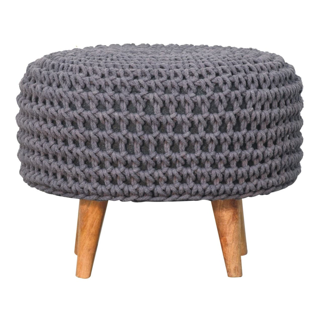 Keeva Grey Oblong Footstool - TidySpaces