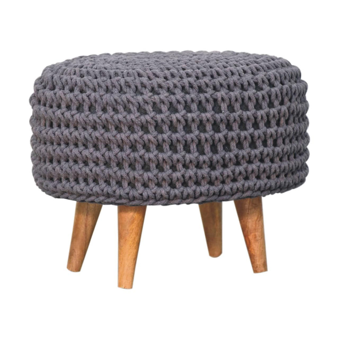 Keeva Grey Oblong Footstool - TidySpaces