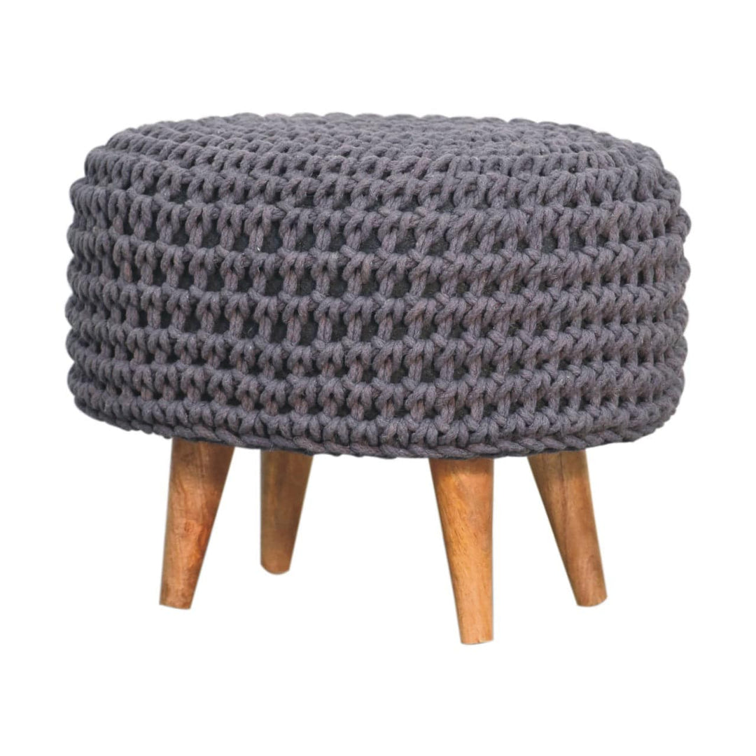 Keeva Grey Oblong Footstool - TidySpaces