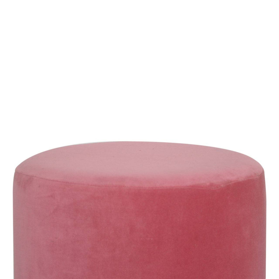 Large Pink Footstool with Gold Base - TidySpaces