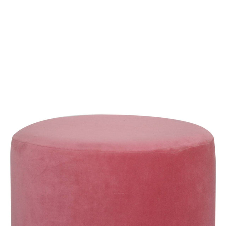 Large Pink Footstool with Gold Base - TidySpaces