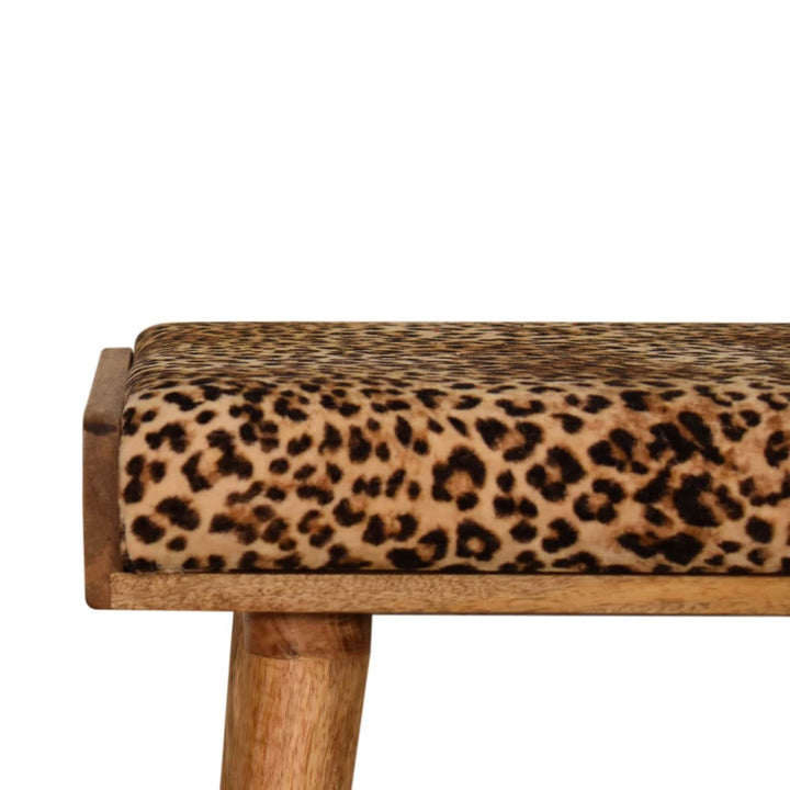 Leopard Velvet Tray Style Footstool - TidySpaces