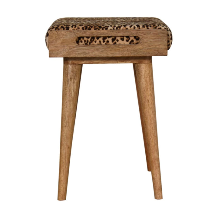 Leopard Velvet Tray Style Footstool - TidySpaces