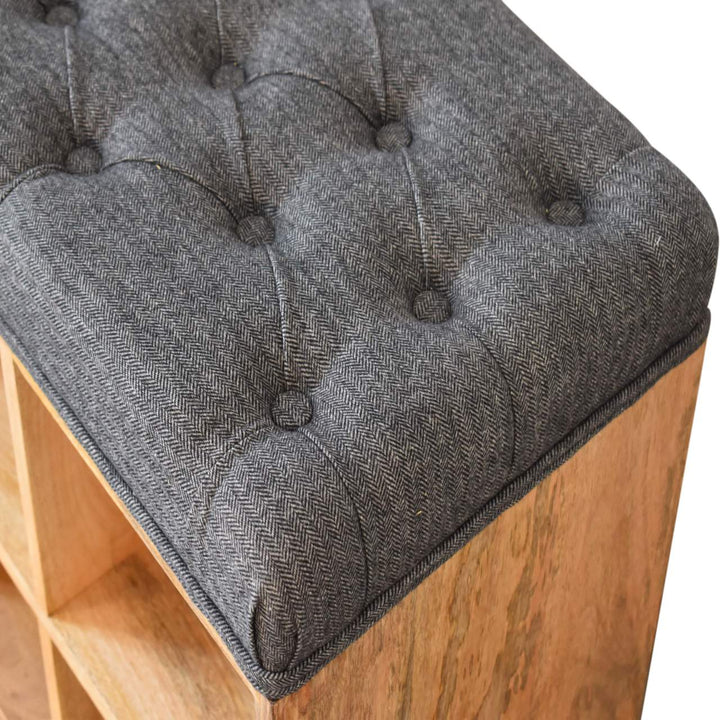 Mini Black Shoe Storage Footstool - TidySpaces