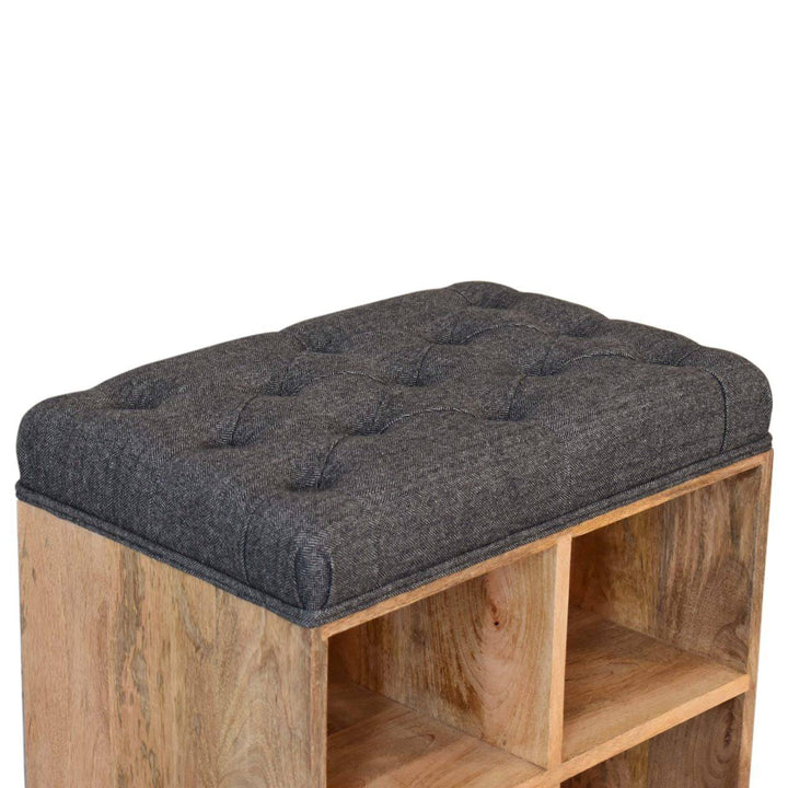 Mini Black Shoe Storage Footstool - TidySpaces