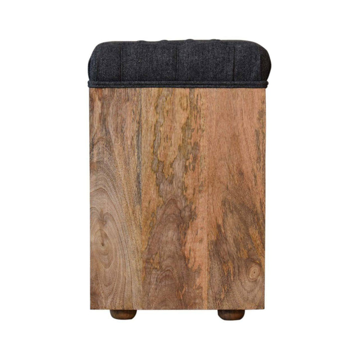 Mini Black Shoe Storage Footstool - TidySpaces