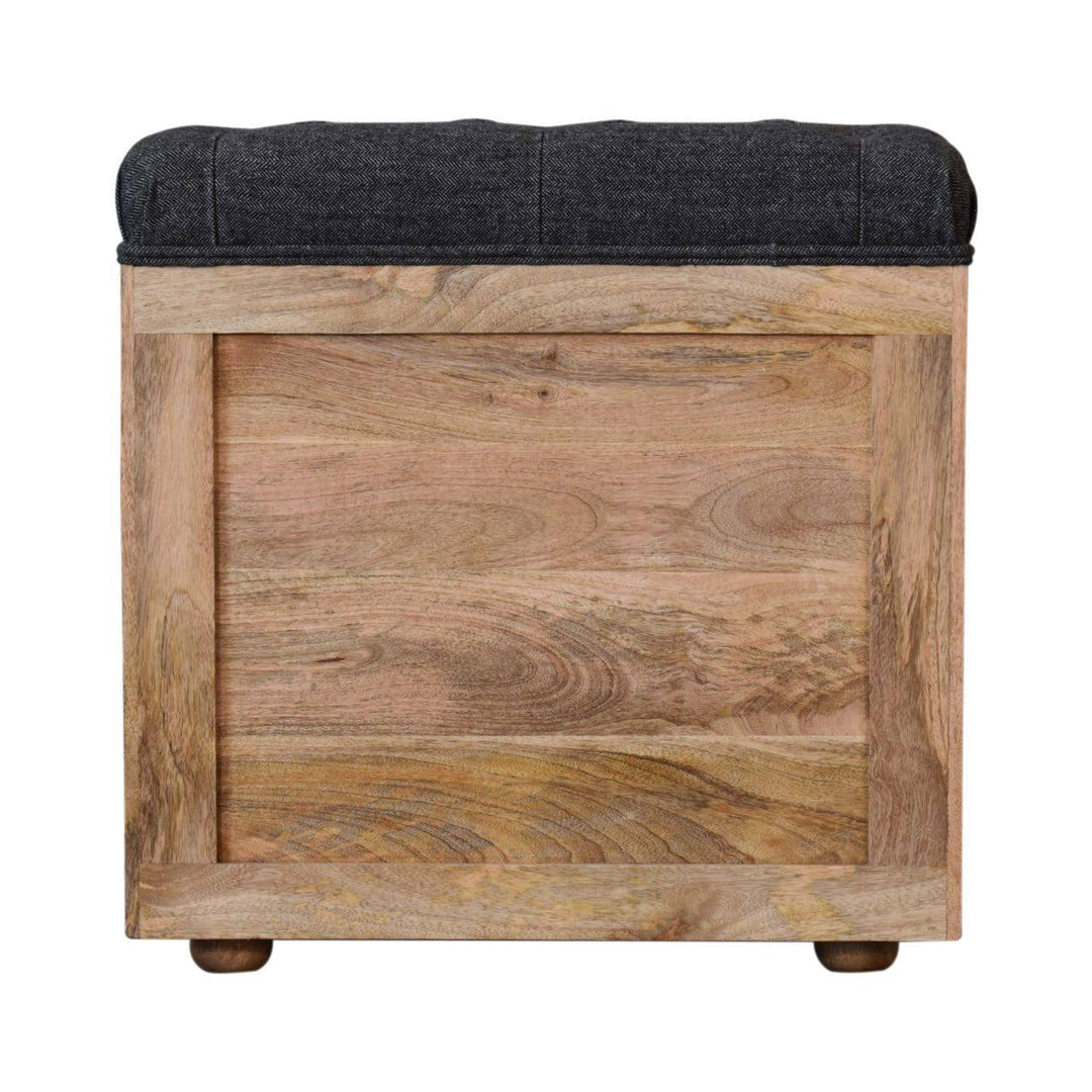 Mini Black Shoe Storage Footstool - TidySpaces