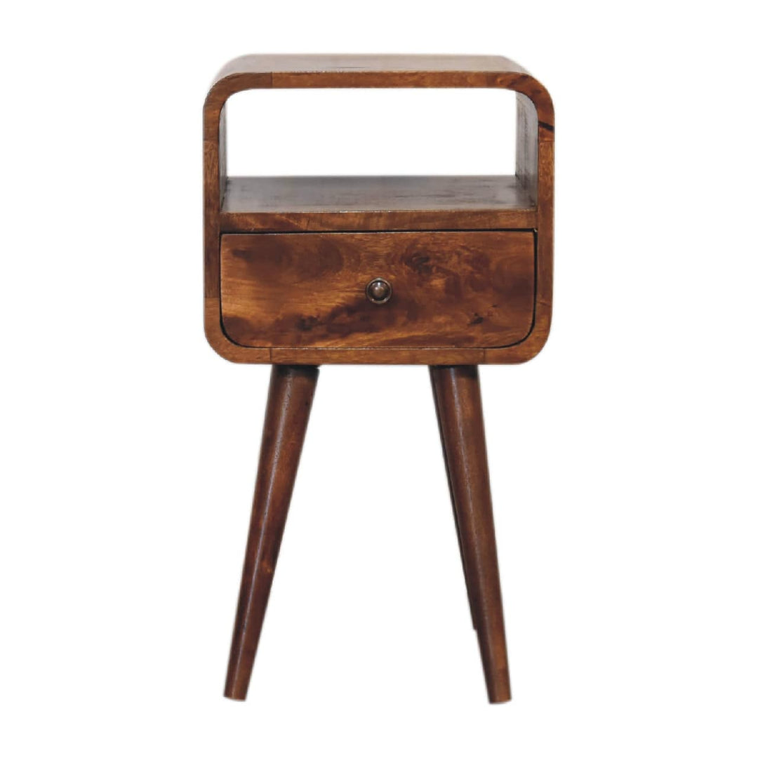 Mini Chestnut Curve Open Bedside - TidySpaces