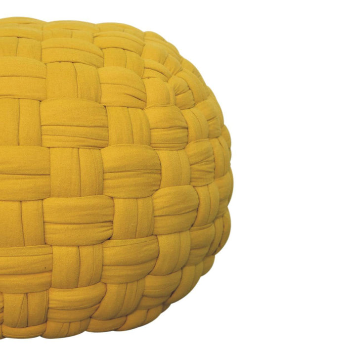 Mustard Tube Pouffe - TidySpaces