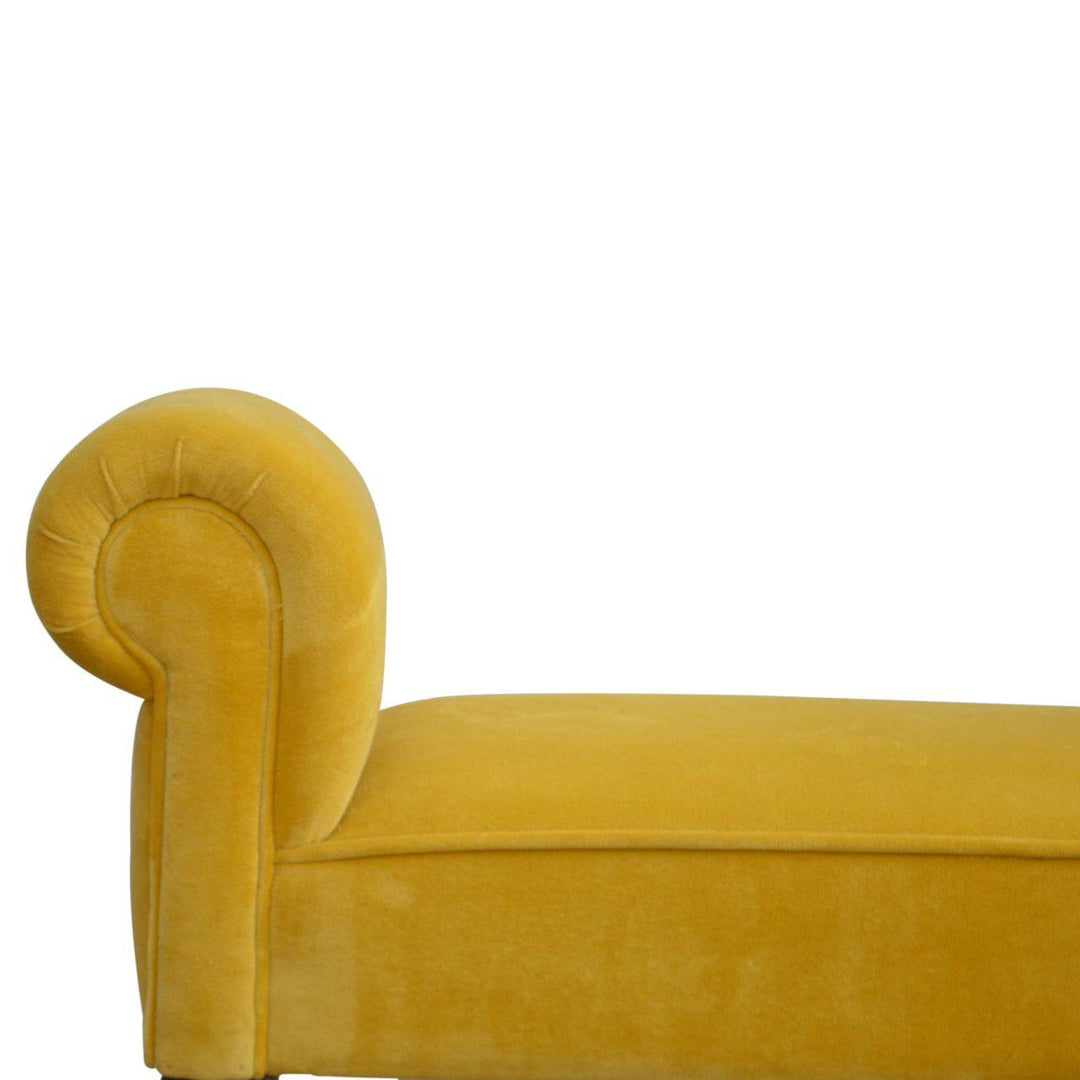 Mustard Velvet Bench - TidySpaces