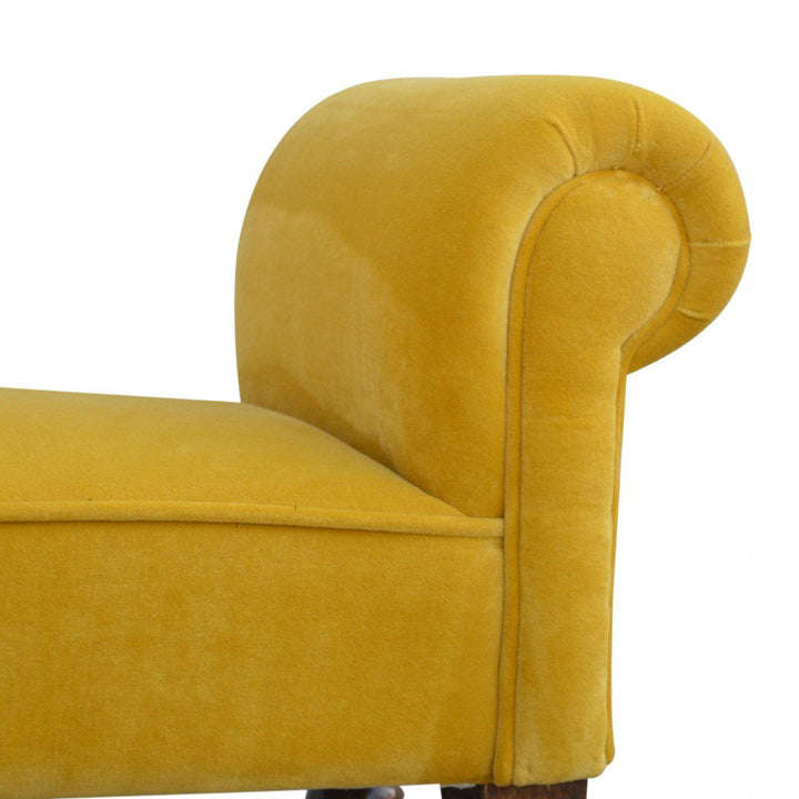 Mustard Velvet Bench - TidySpaces