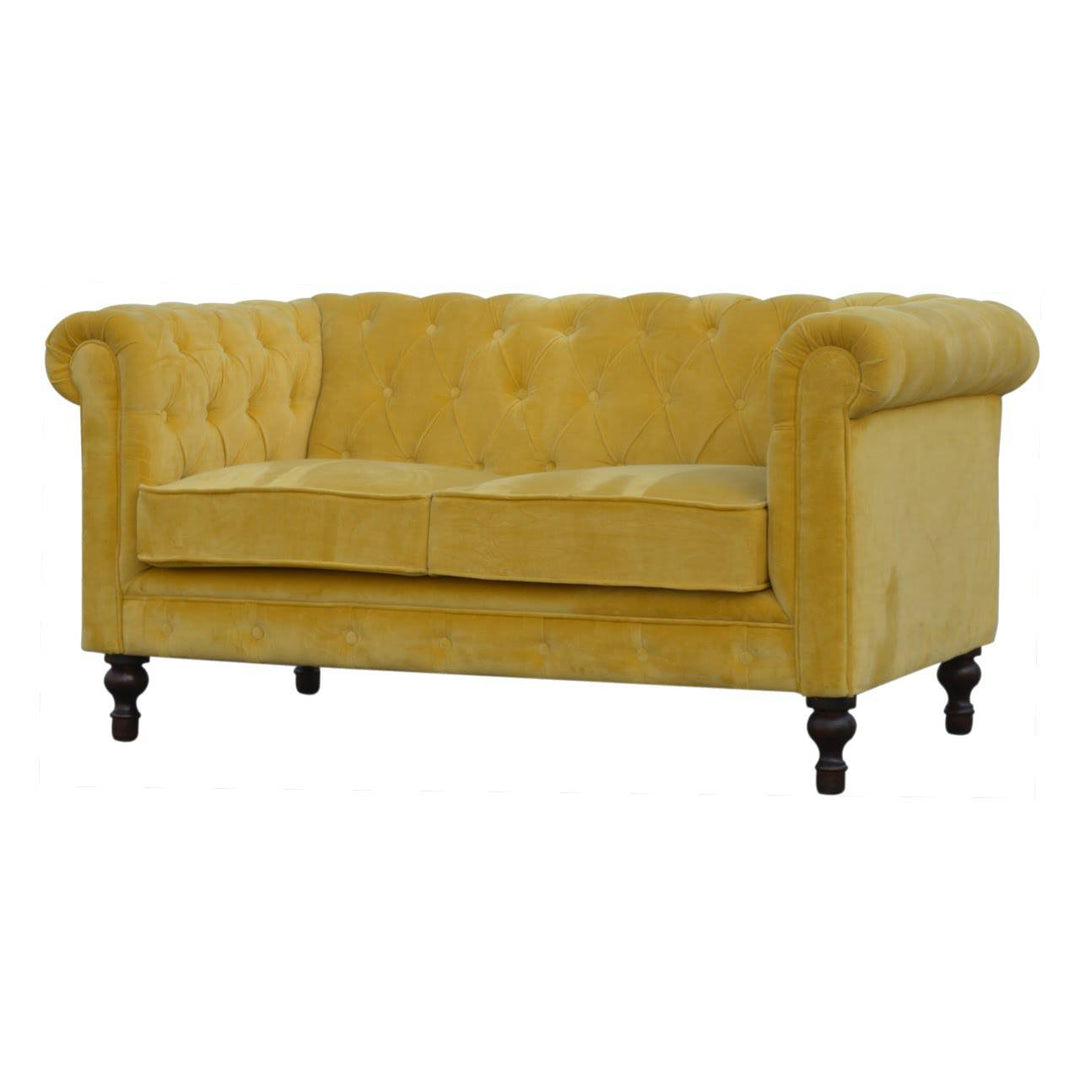 Mustard Velvet Chesterfield Sofa - TidySpaces