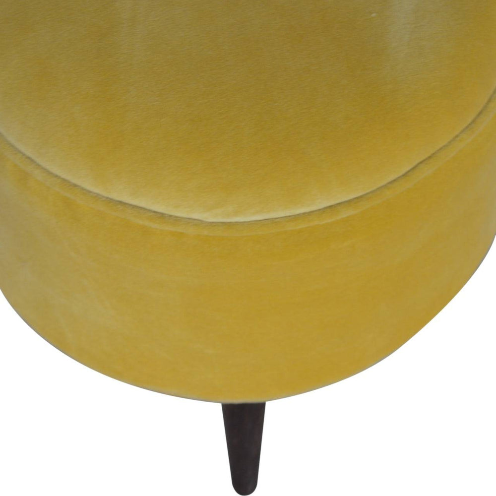 Mustard Velvet Nordic Footstool - TidySpaces