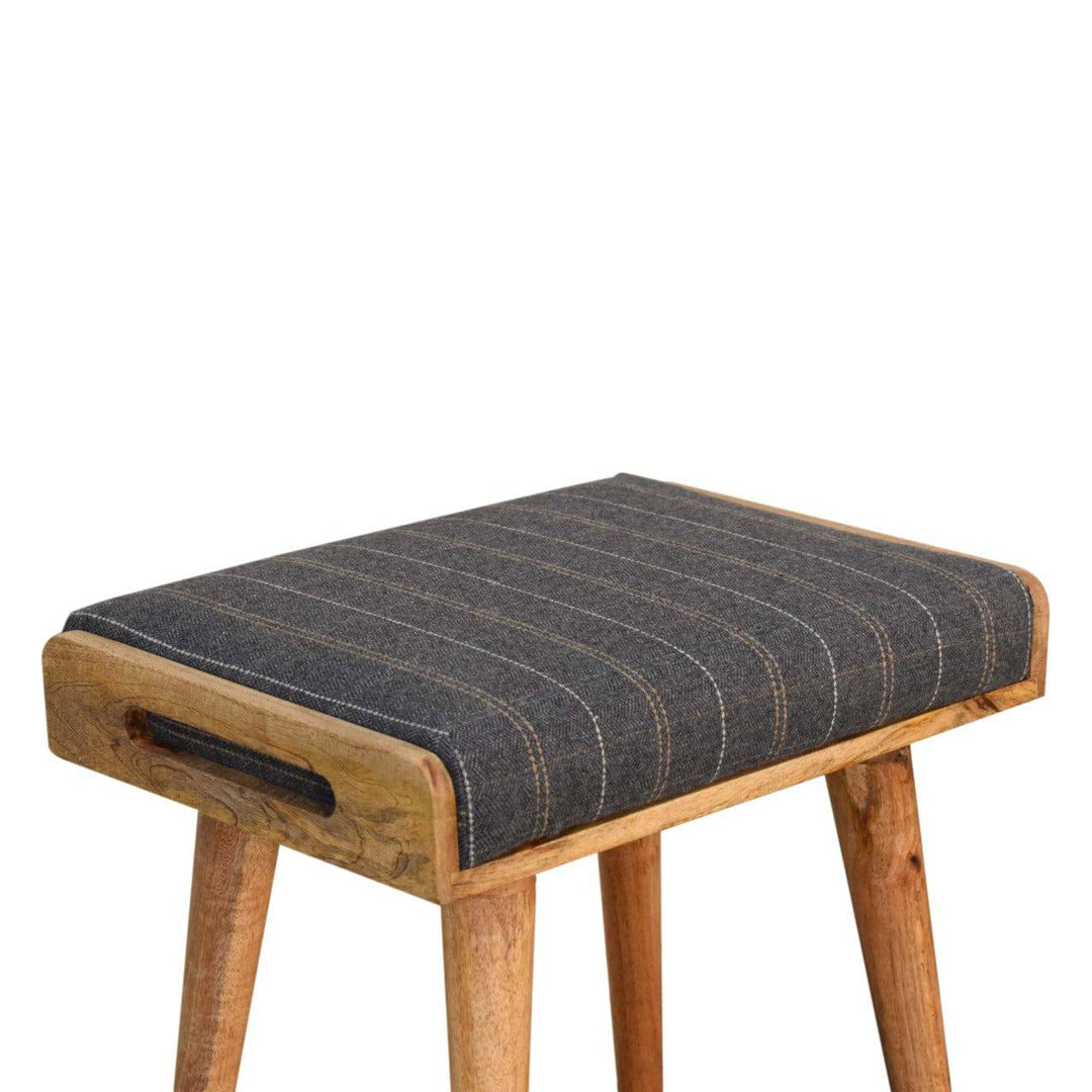 Pewter Tweed Tray Style Footstool - TidySpaces