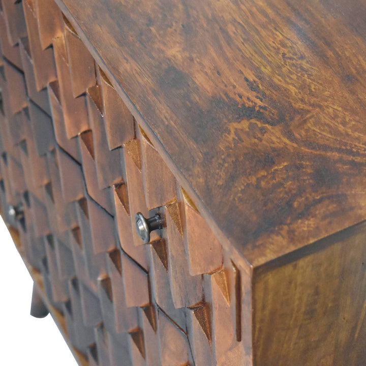 Pineapple Chestnut Carved Chest - TidySpaces