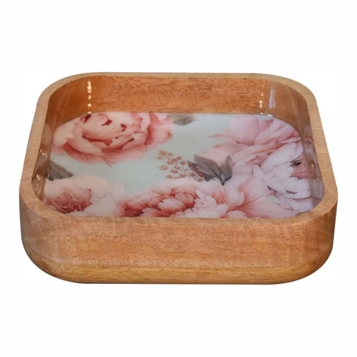 Pink Floral Square Bowl Set of 2 - TidySpaces