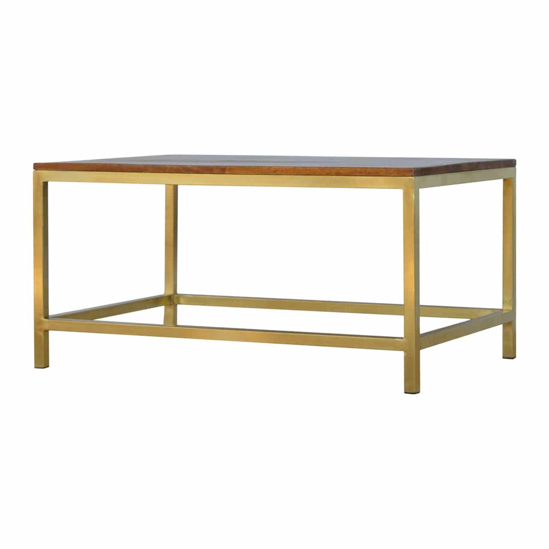 Rectangle Gold Coffee Table - TidySpaces