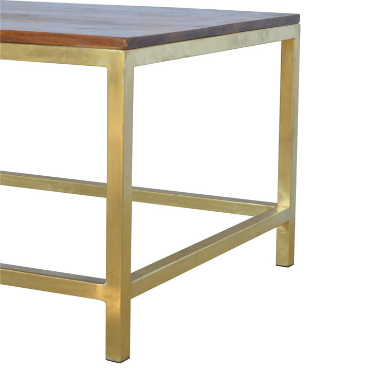 Rectangle Gold Coffee Table - TidySpaces