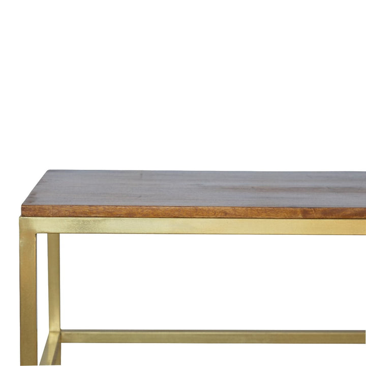 Rectangle Gold Coffee Table - TidySpaces