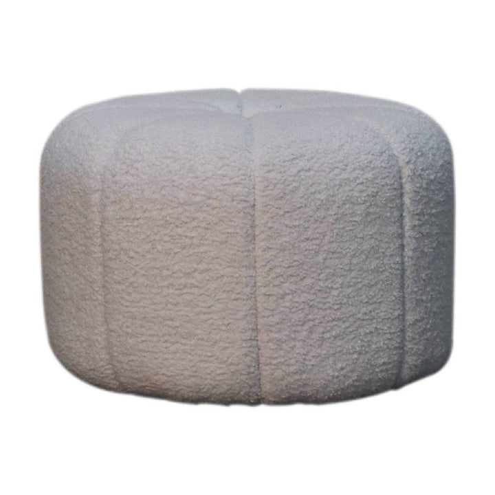 White Boucle Circus Footstool - TidySpaces