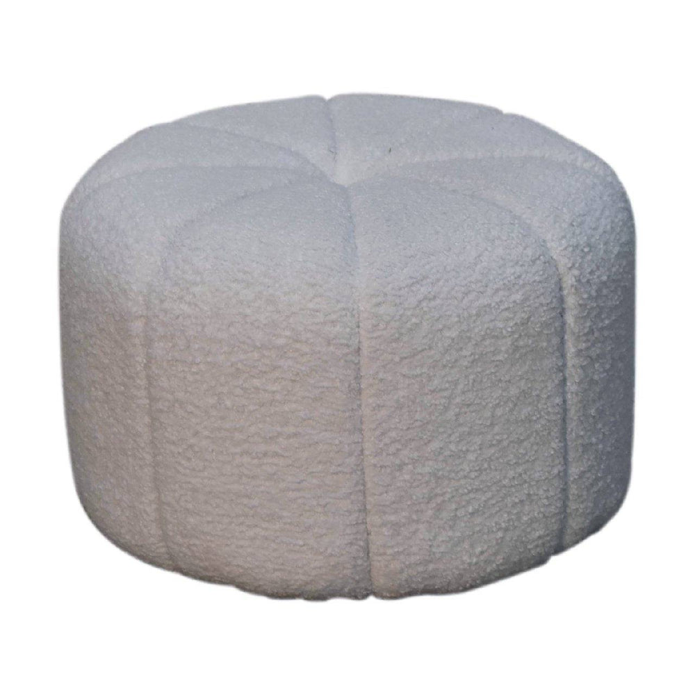 White Boucle Circus Footstool - TidySpaces