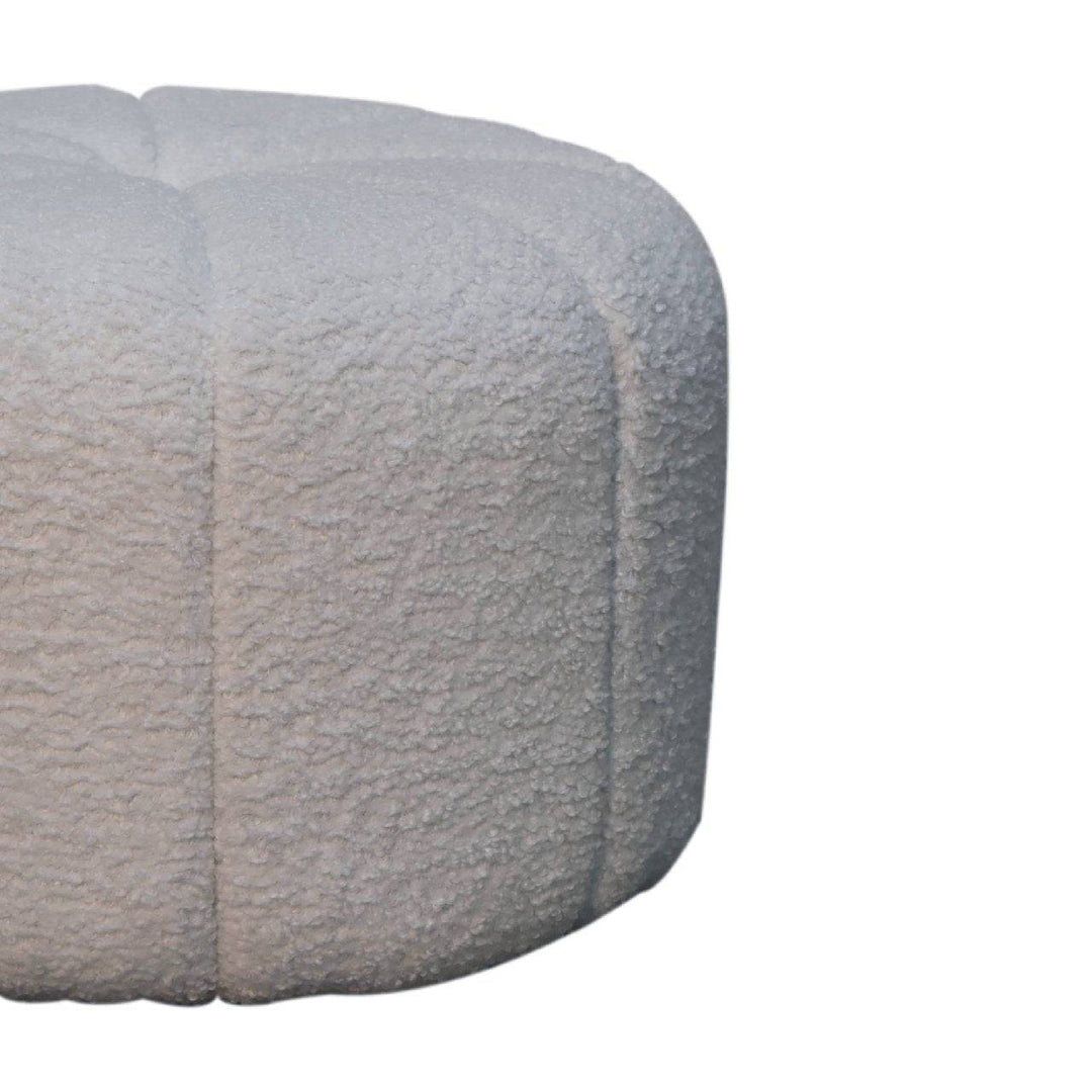 White Boucle Circus Footstool - TidySpaces