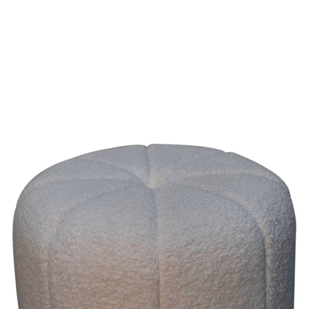 White Boucle Circus Footstool - TidySpaces