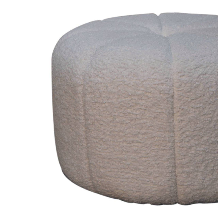 White Boucle Circus Footstool - TidySpaces