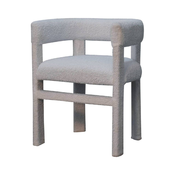 White Boucle Occasional Chair - TidySpaces