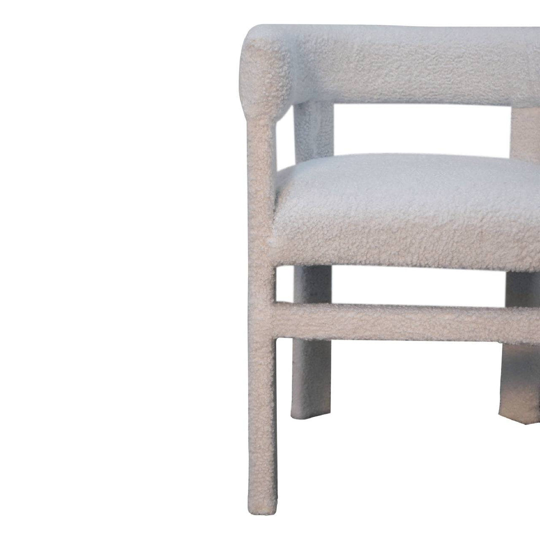 White Boucle Occasional Chair - TidySpaces