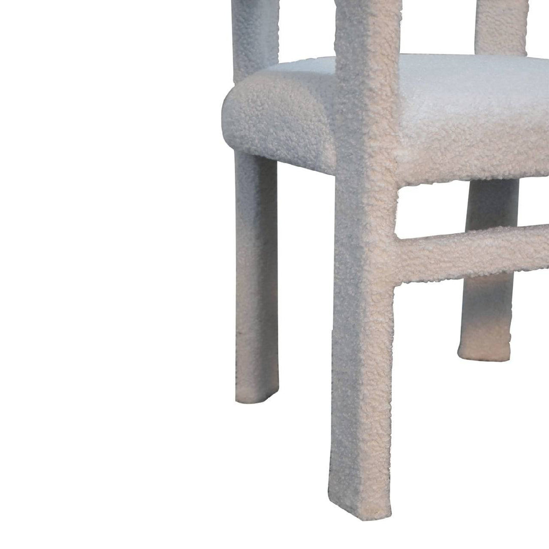 White Boucle Occasional Chair - TidySpaces