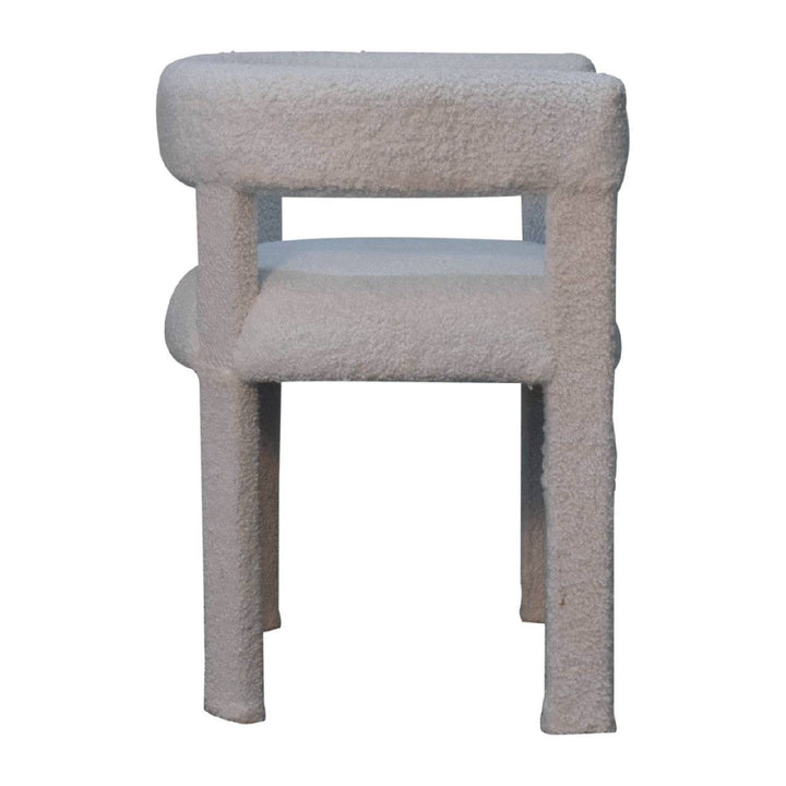 White Boucle Occasional Chair - TidySpaces