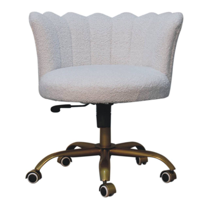 White Boucle Swivel Chair - TidySpaces