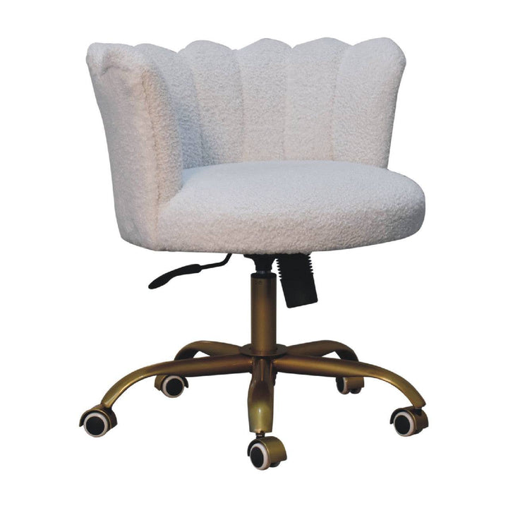 White Boucle Swivel Chair - TidySpaces