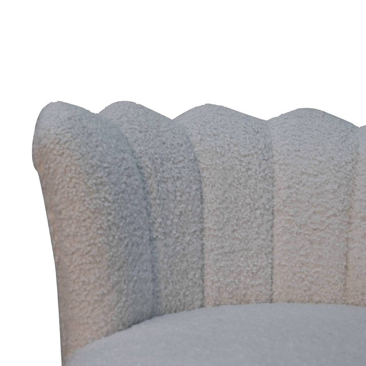 White Boucle Swivel Chair - TidySpaces