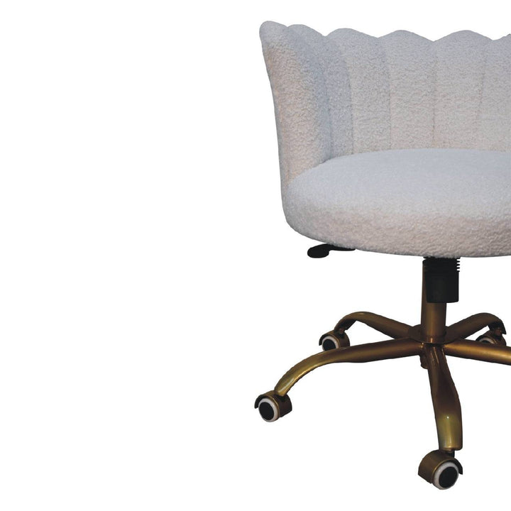 White Boucle Swivel Chair - TidySpaces