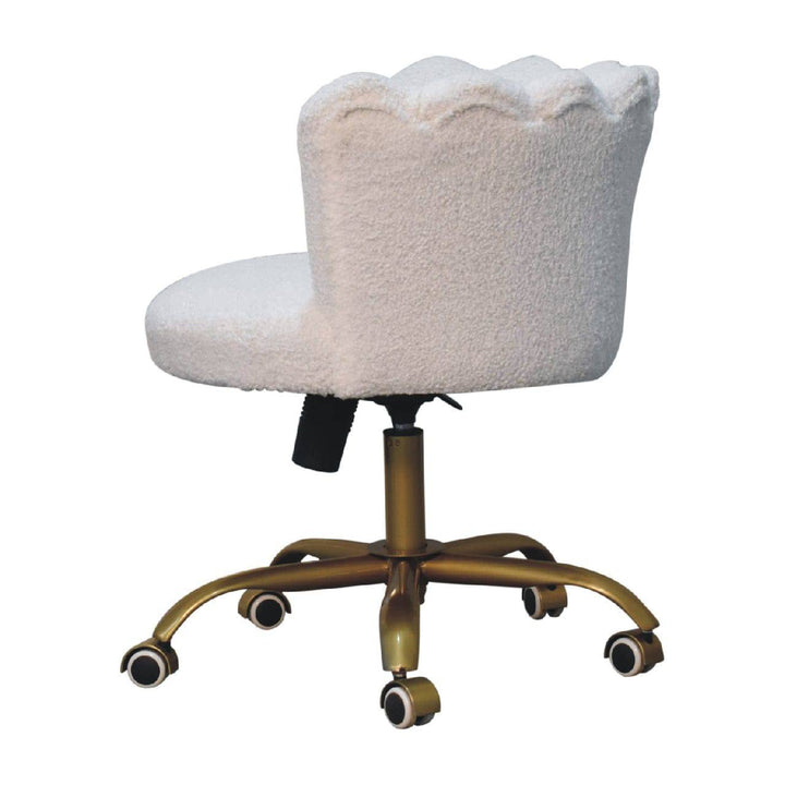 White Boucle Swivel Chair - TidySpaces