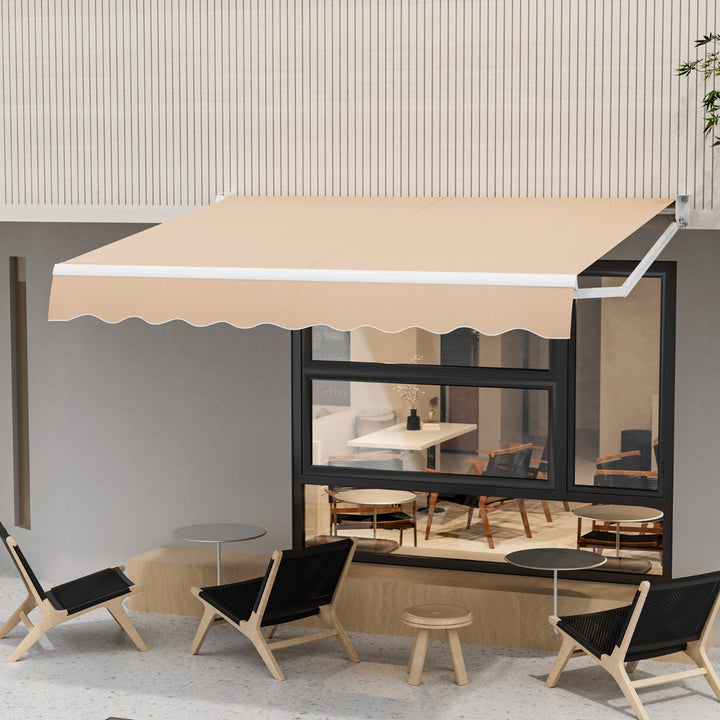 Aluminum Patio Sun Shade with Crank Handle and Water-Resistant Polyester - TidySpaces