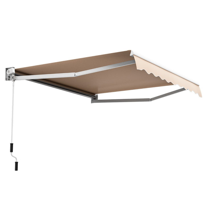 Aluminum Patio Sun Shade with Crank Handle and Water-Resistant Polyester - TidySpaces