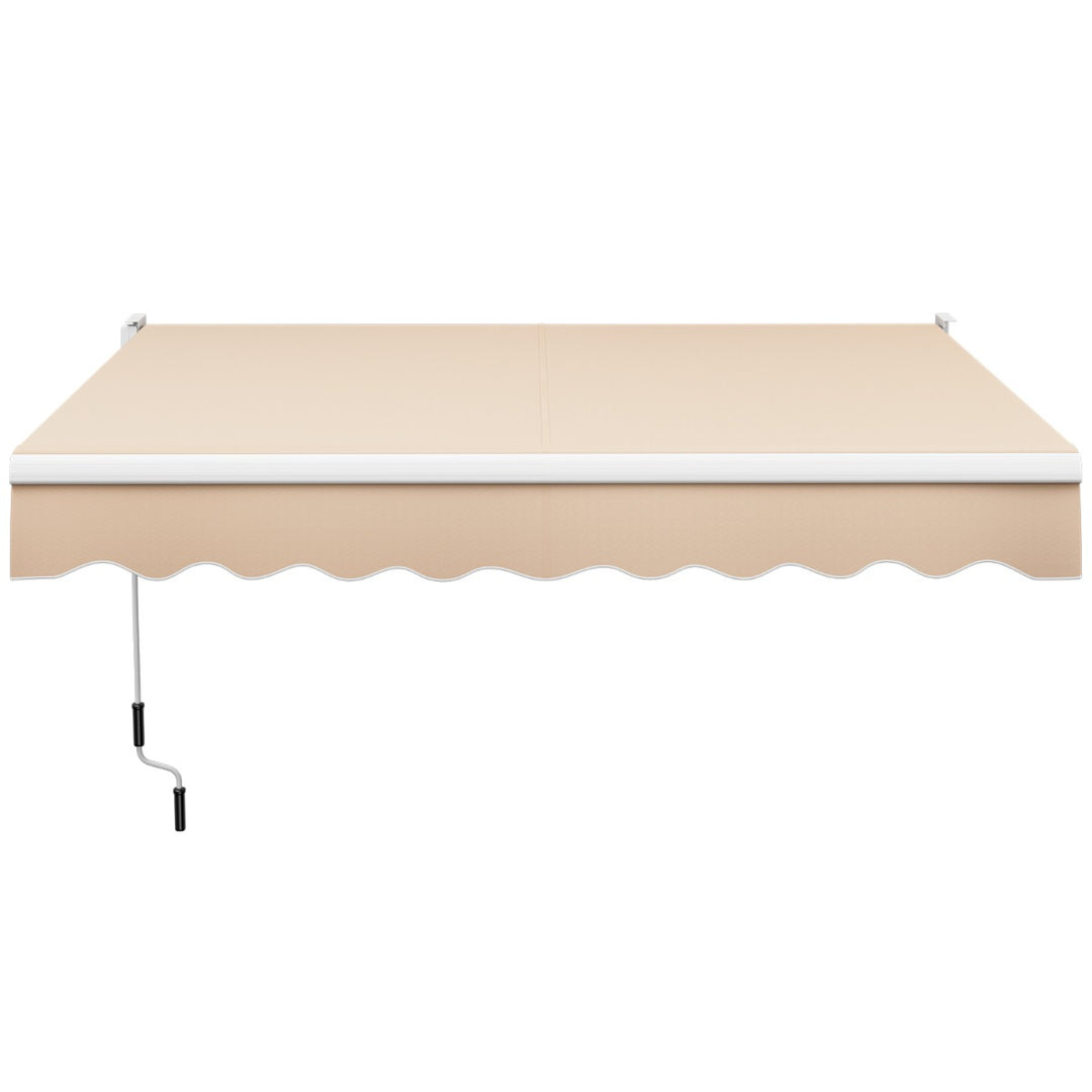 Aluminum Patio Sun Shade with Crank Handle and Water-Resistant Polyester - TidySpaces