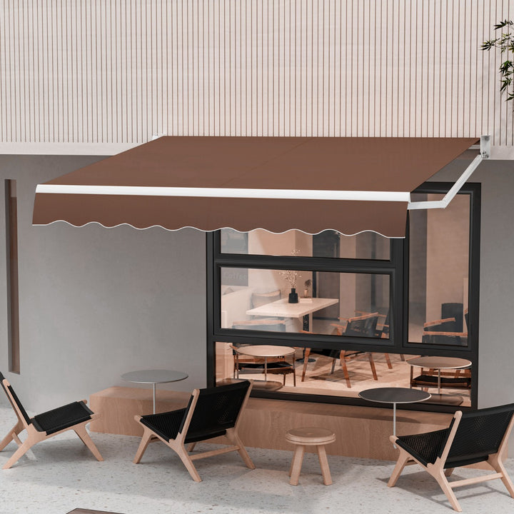 Aluminum Patio Sun Shade with Crank Handle and Water-Resistant Polyester - TidySpaces