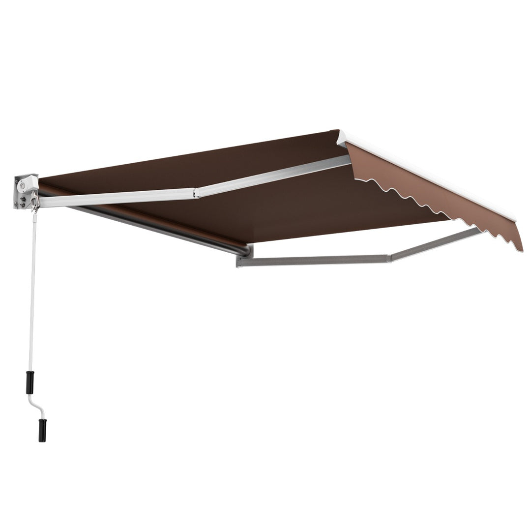 Aluminum Patio Sun Shade with Crank Handle and Water-Resistant Polyester - TidySpaces