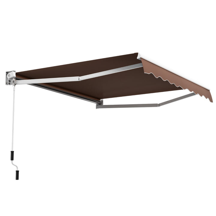 Aluminum Patio Sun Shade with Crank Handle and Water-Resistant Polyester - TidySpaces